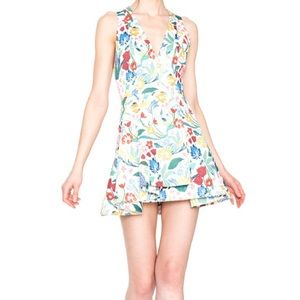 Alice and Olivia White Floral Print Dress